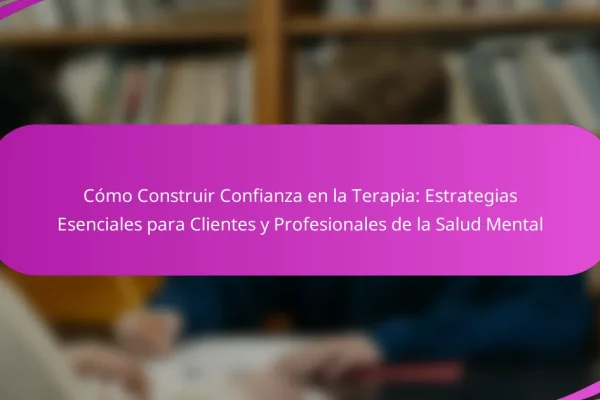 Cómo Construir Confianza en la Terapia: Estrategias Esenciales para Clientes y Profesionales de la Salud Mental